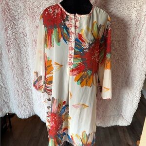 Fig and Flower Multicolor Floral Swim Coverup